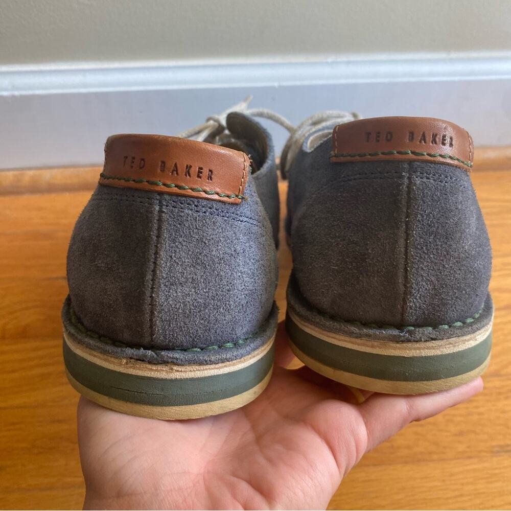 Ted Baker London | Chock Oxford Suede Derby Shoes Blue Size 13 - Picture 9 of 11